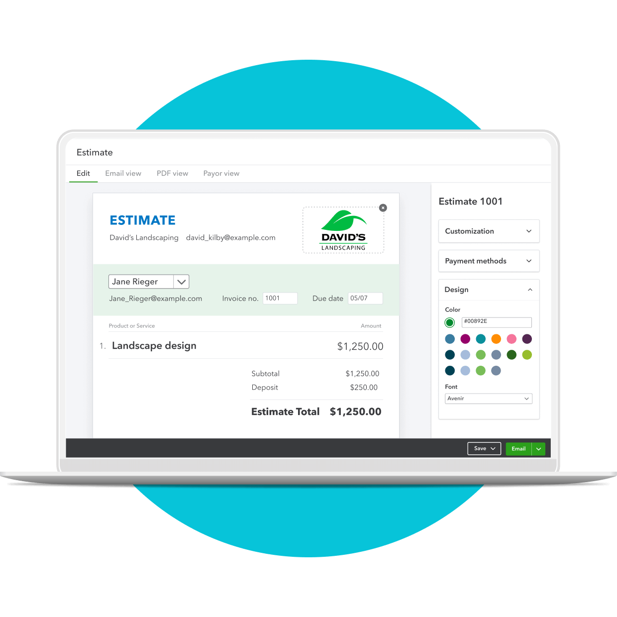 Use QuickBooks to customize professional estimates