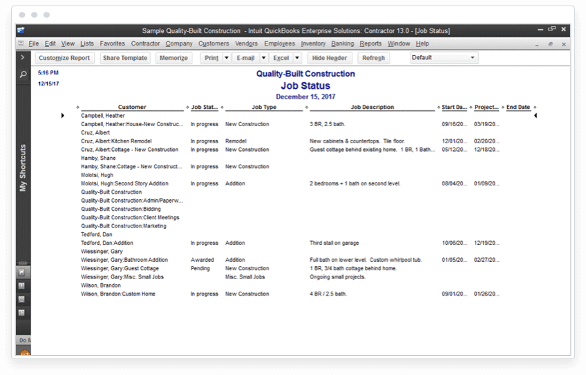 intuit quickbooks premier contractor 2016