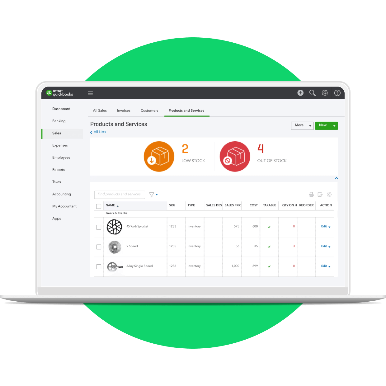 Use QuickBooks to track inventory.