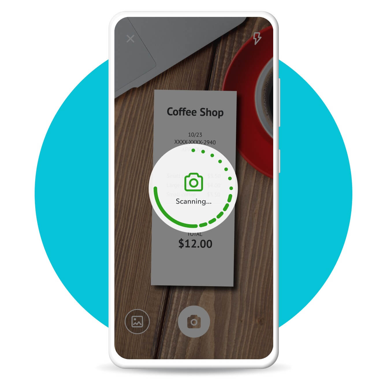 Use QuickBooks Self-Employed mobile app to scan expense receipts