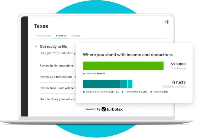 Laptop displaying income tax insights.