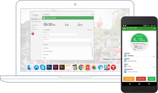 Use QuickBooks Time to track your time - you choose the device!