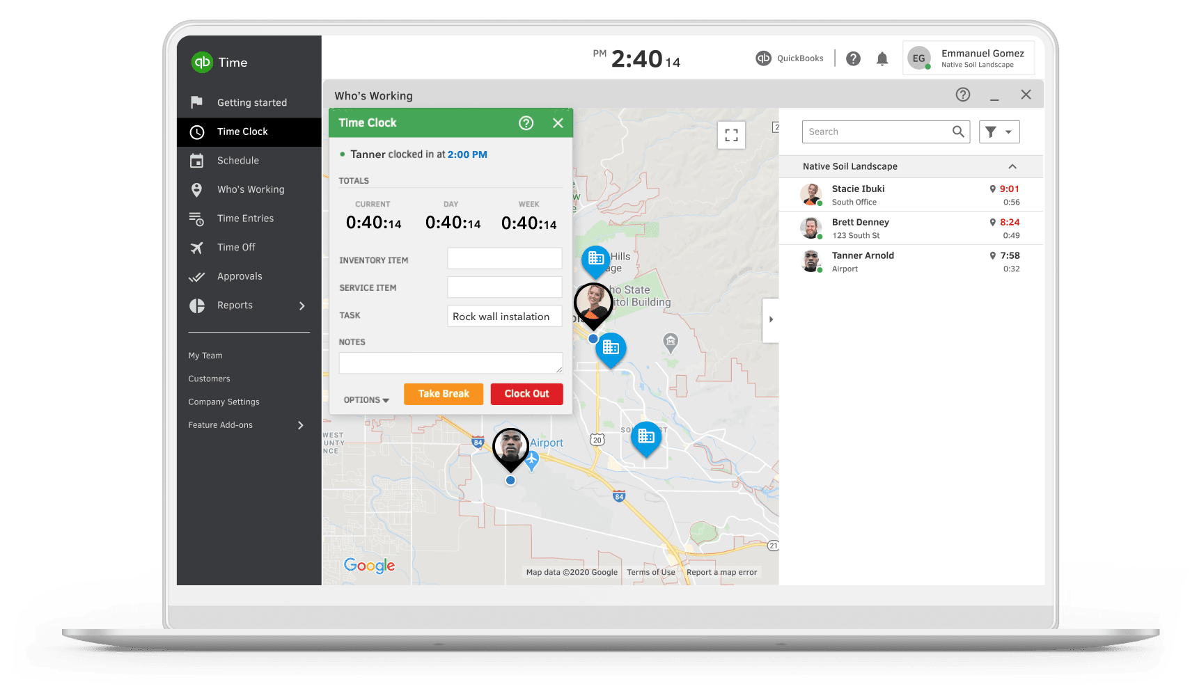 GPS tracking on desktop time tracking app.