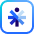 A blue and white computer keyboard with a blue background.